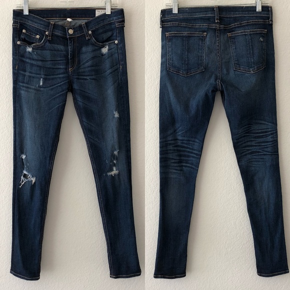 rag & bone Denim - Rag and bone distressed skinny jeans dark wash 29